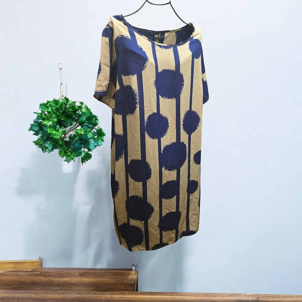 Emery Rose Blue and Beige Dress Size 2x - Picture 2 of 3